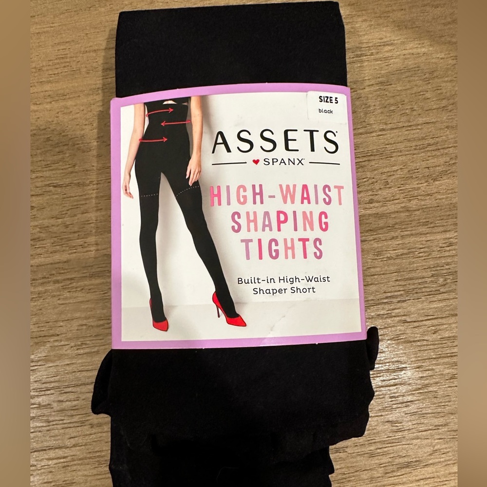 NWT SPANX Assets high waisted shaping tights, black